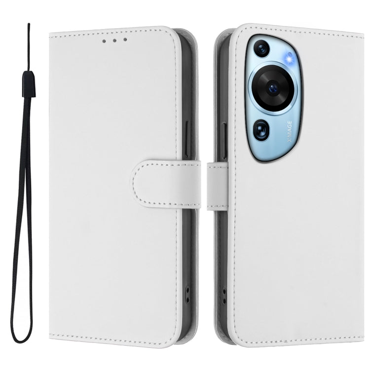Funda de Cuero con Cordón Art Skin Feel para Huawei P60 (Blanco)
