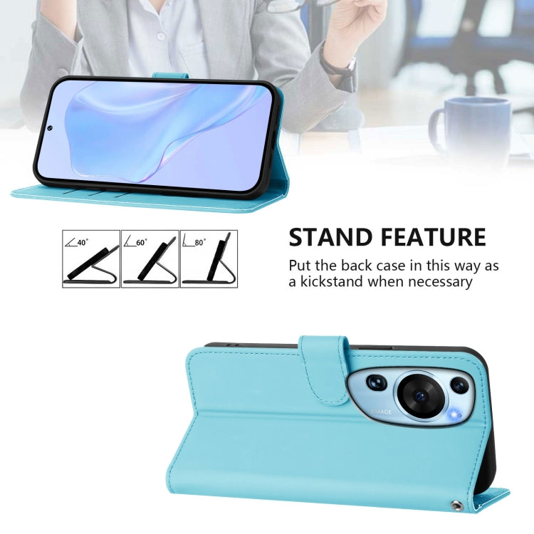 Funda de Cuero con Cordón para Huawei P60 Art Skin Feel (Azul Cielo)