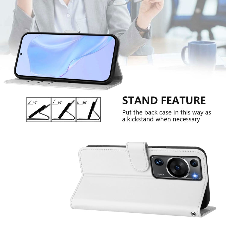 Funda de Piel Sintética con Cordón para Huawei P60/P60 Pro (Blanco)