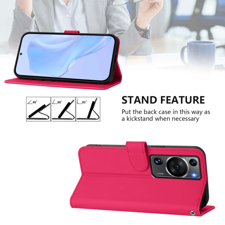 Funda de Piel Sintética con Cordón para Huawei P60 y P60 Pro (Rosa)