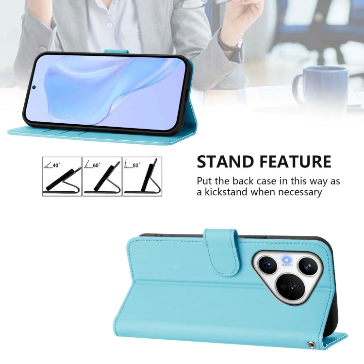Funda de Piel con Cordón para Teléfono Huawei Pura 70 Skin Feel (Azul Cielo)