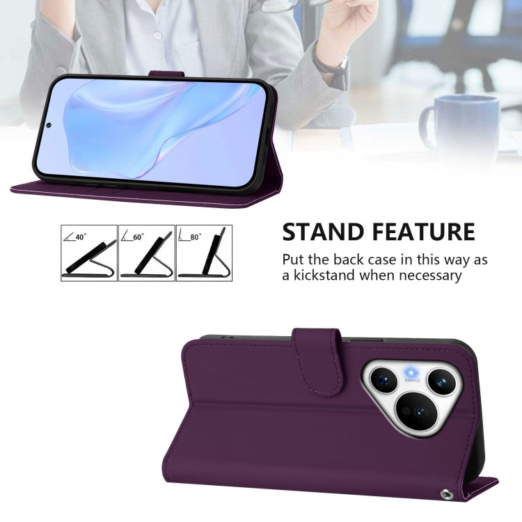 Funda de Piel con Cordón para Teléfono Huawei Pura 70 Skin Feel (Violeta)