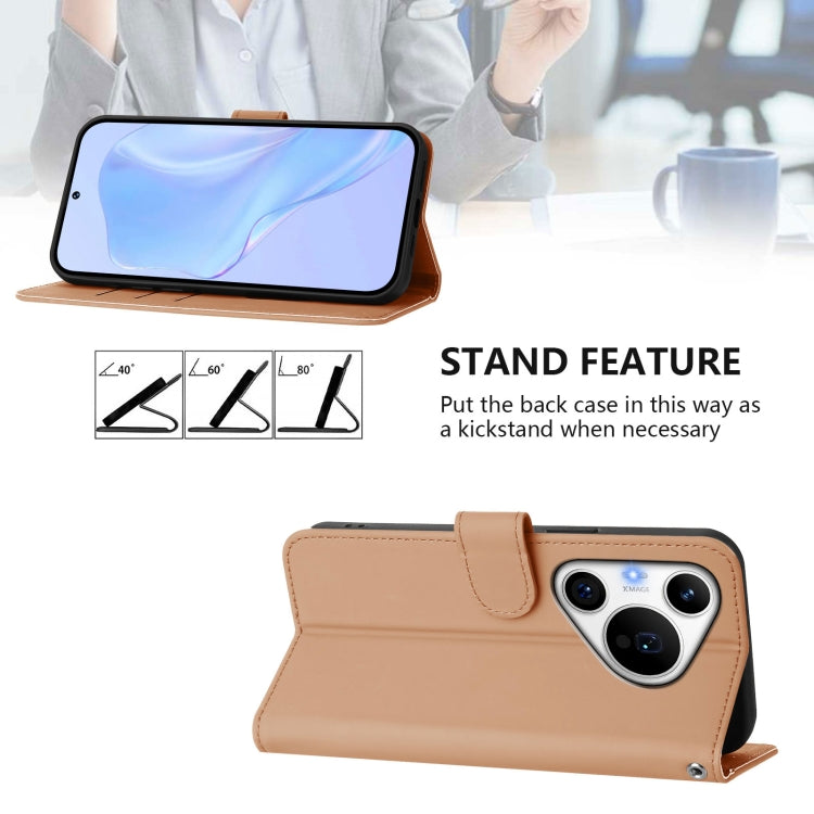 Funda de Cuero con Cordón para Huawei Pura 70 Pro y 70 Pro+ con Textura de Piel (Desnudo)
