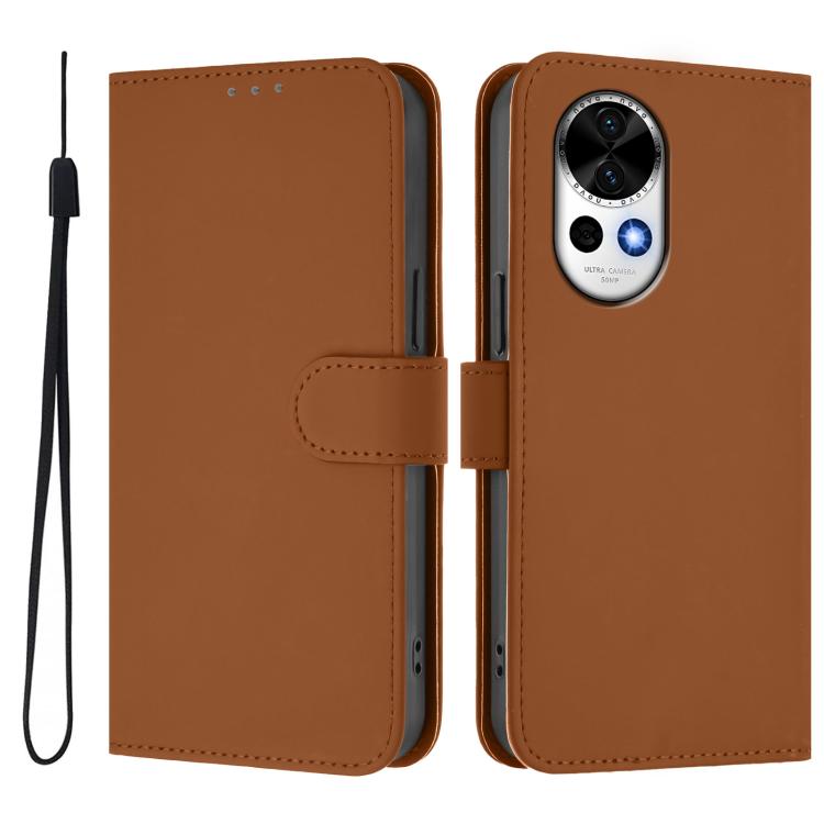 Funda de Cuero con Cordón para Huawei Nova 13 y Nova 12 con Tacto de Piel (Marrón)