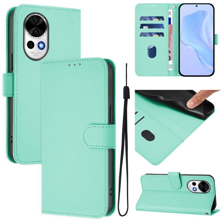 Funda de Piel Sintética con Cordón para Huawei Nova 13/Nova 12 (Verde Menta)