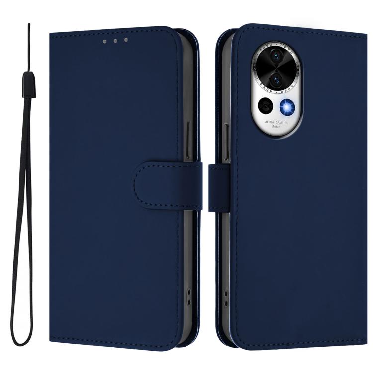 Funda de Piel con Cordón para Huawei Nova 13/Nova 12 con Tacto de Piel (Azul Marino)