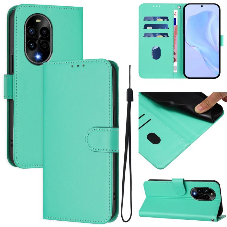 Funda de Piel Sintética con Cordón para Huawei Nova 13 Pro (Verde)