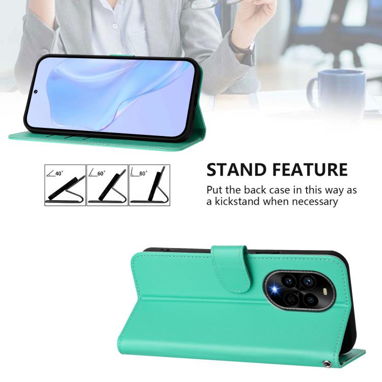 Funda de Piel Sintética con Cordón para Huawei Nova 13 Pro (Verde)