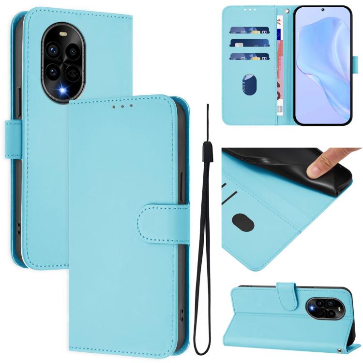Funda de Piel con Textura para Huawei Nova 13 Pro con Cordón (Azul Cielo)