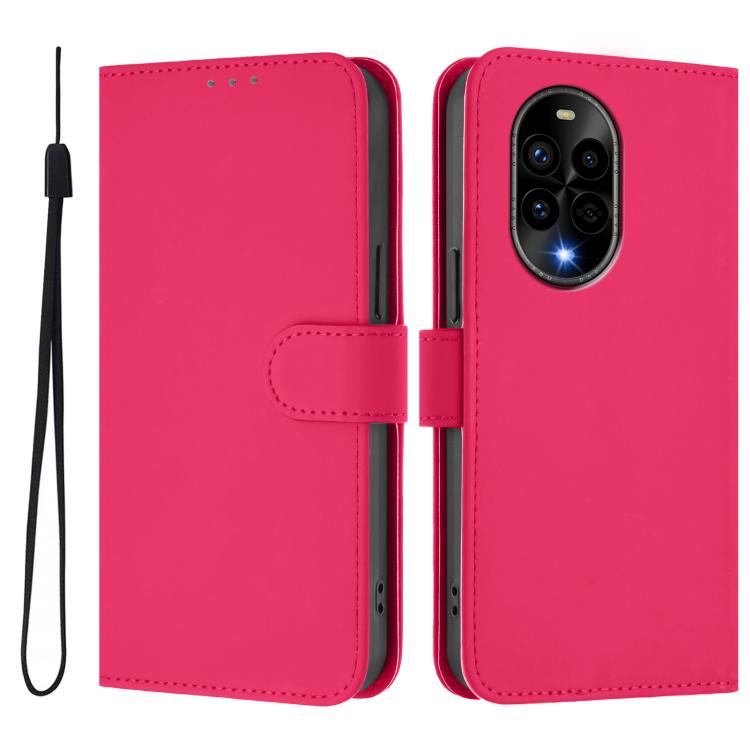 Funda de Piel para Huawei Nova 13 Pro con Cordón (Rosa Rojo)