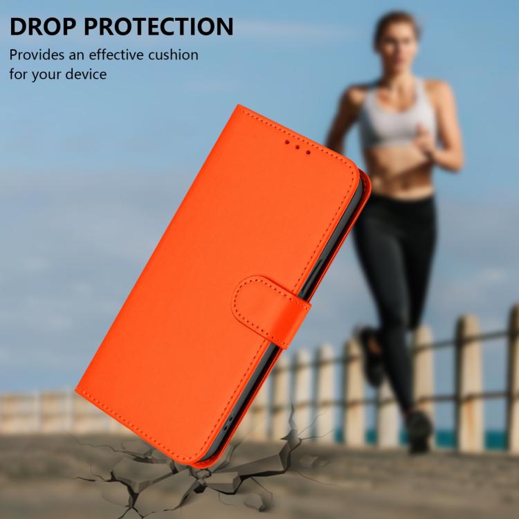 Funda de Cuero con Textura Global para Honor X9C con Cordón y Piel Lisa (Naranja)