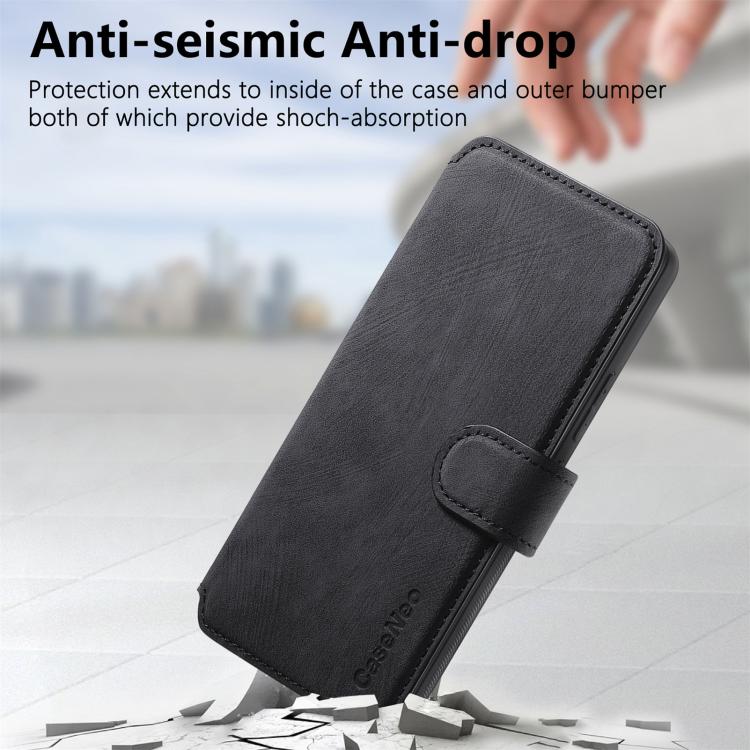 Funda Neo Magsafe Rfid Antirrobo de Cuero Retro para Realme Gt7 Pro (Negra)