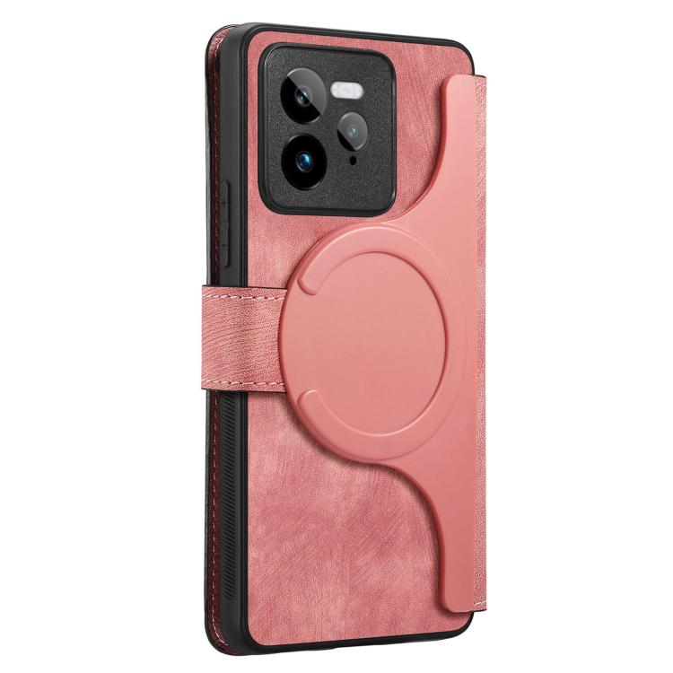 Funda Neo Magsafe Rfid Antirrobo de Cuero Retro para Realme Gt7 Pro (Rosa)