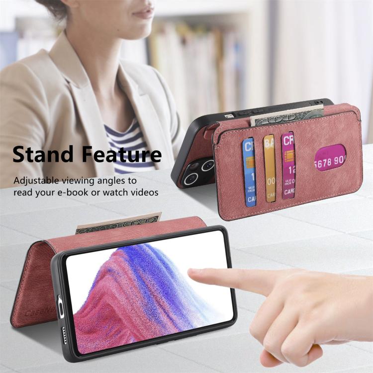 Funda Neo Magsafe Rfid Antirrobo de Cuero Retro para Realme Gt7 Pro (Rosa)