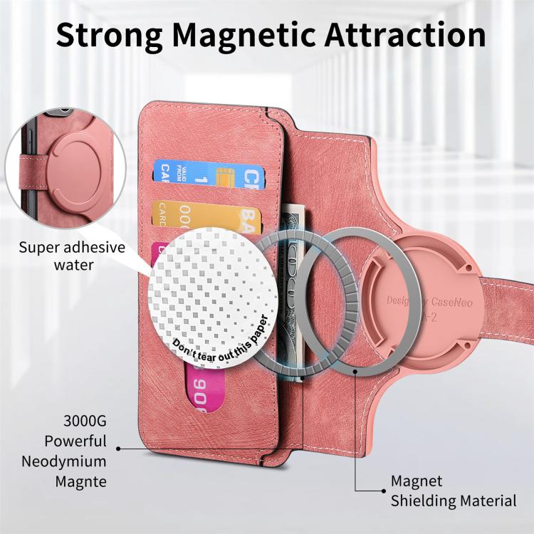Funda Neo Magsafe Rfid Antirrobo de Cuero Retro para Realme Gt7 Pro (Rosa)
