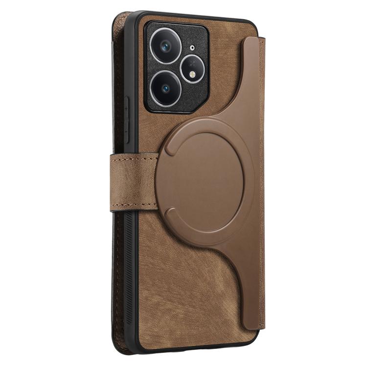 Funda de Cuero Retro Antirrobo con Rfid Magsafe para Realme Neo7 (Marrón)