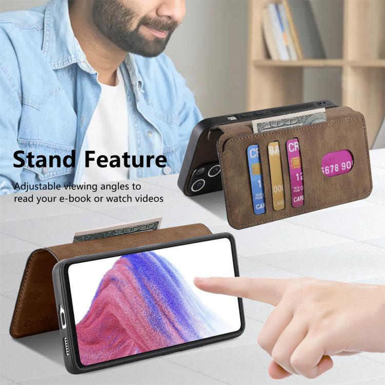 Funda de Cuero Retro Antirrobo con Rfid Magsafe para Realme Neo7 (Marrón)