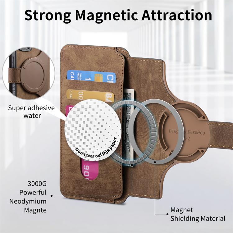 Funda de Cuero Retro Antirrobo con Rfid Magsafe para Realme Neo7 (Marrón)