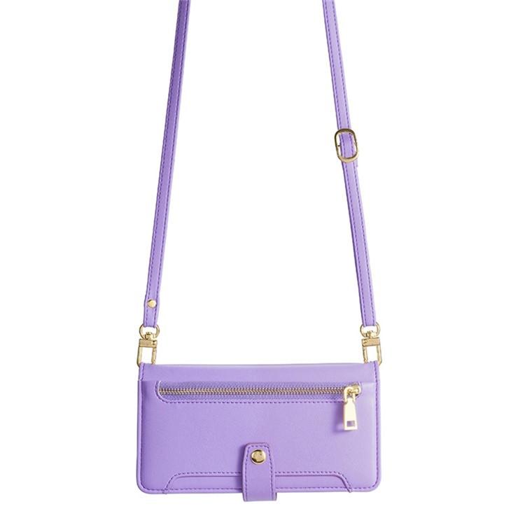 Funda de cuero tipo cartera con cremallera y textura de oveja para Samsung Galaxy F06 5G (morado)