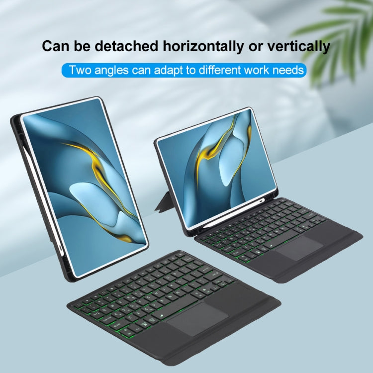 Funda de Cuero con Teclado Bluetooth Retroiluminado Desmontable y Panel Táctil para Huawei Matepad Pro 10.8 (2021/2019) (Negro)