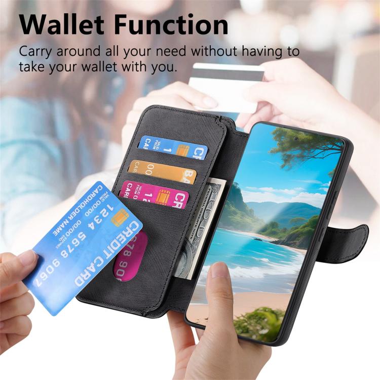 Funda Neo MagSafe RFID antirrobo de cuero retro para Redmi Turbo 4 Pro / Poco F7 (negra)