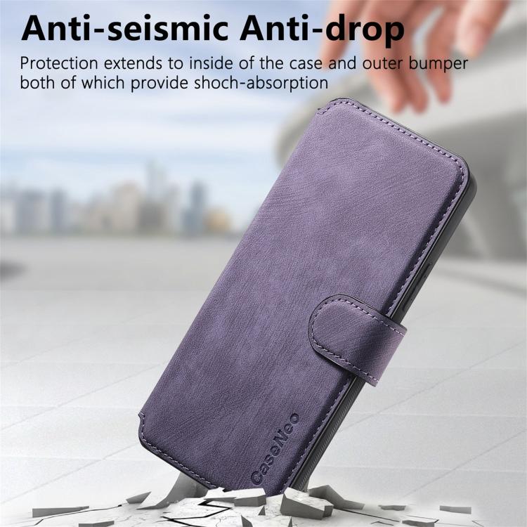 Funda Neo MagSafe RFID antirrobo de cuero retro para Redmi Turbo 4 Pro / Poco F7 (morada)