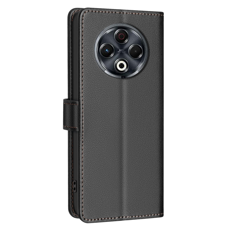 Funda de Cuero Antirrobo con Textura de Lichi para Tecno Spark 30 4G (Negro)