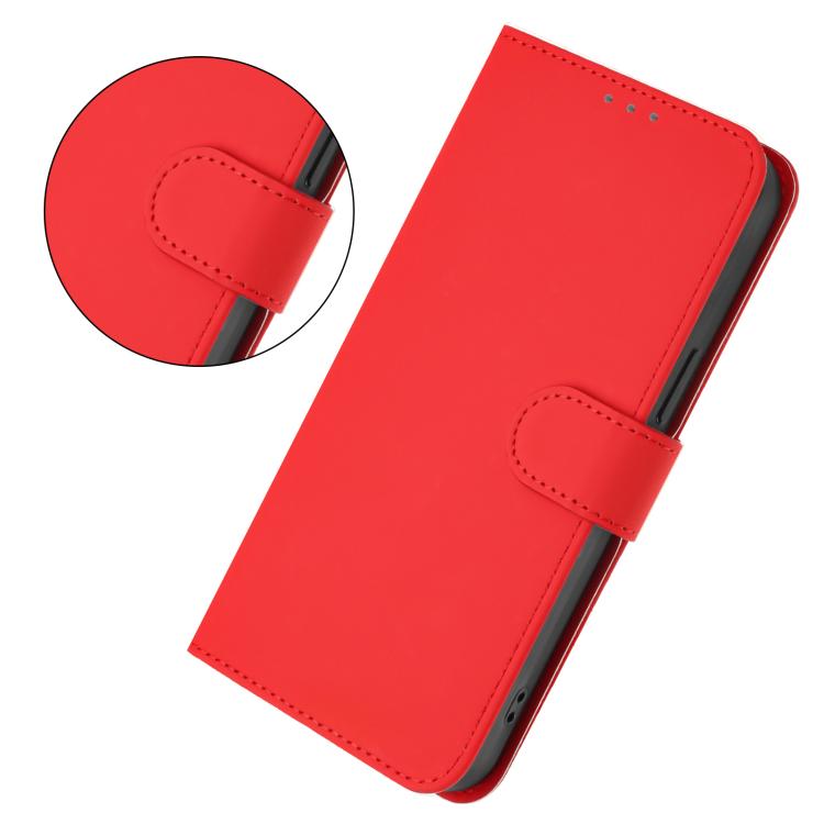 Funda de piel sintética con cordón para Samsung Galaxy A07 4G (color sólido) (rojo)