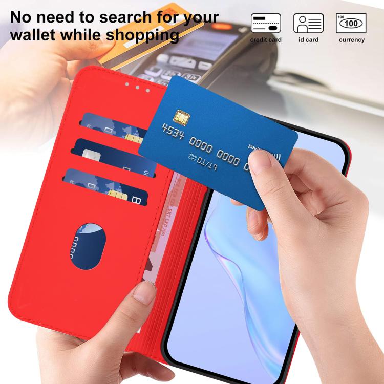 Funda de piel sintética con cordón para Samsung Galaxy A07 4G (color sólido) (rojo)