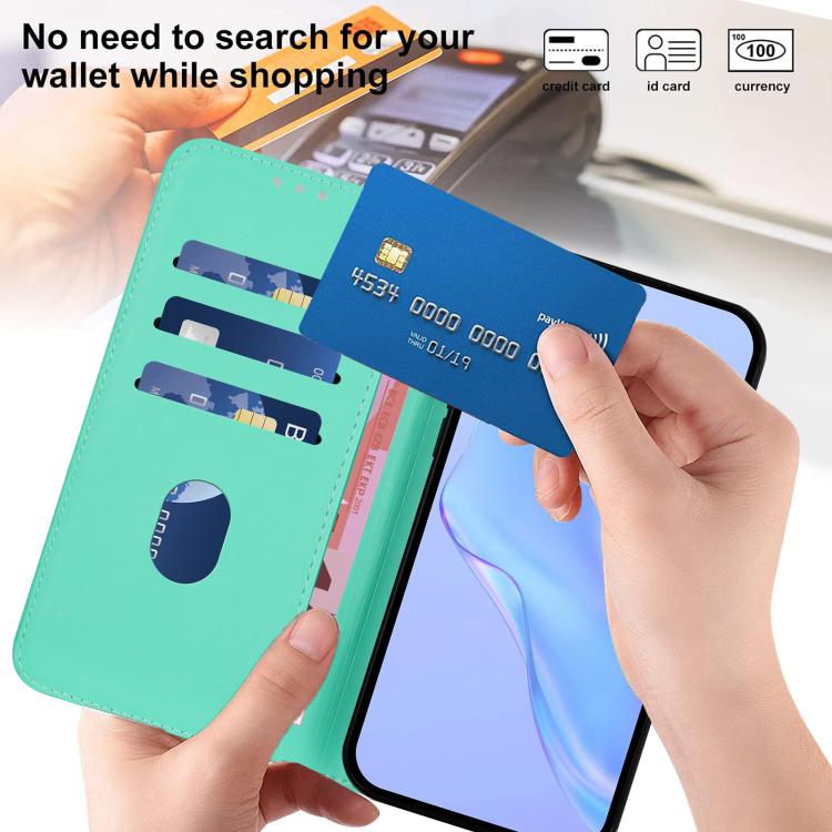 Funda de piel con textura de color liso y cordón para Samsung Galaxy A07 4G (verde)