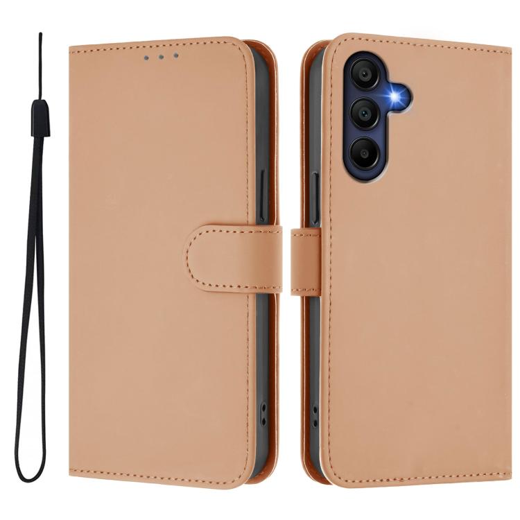 Funda de piel con cordón para Samsung Galaxy A17 5G, color piel