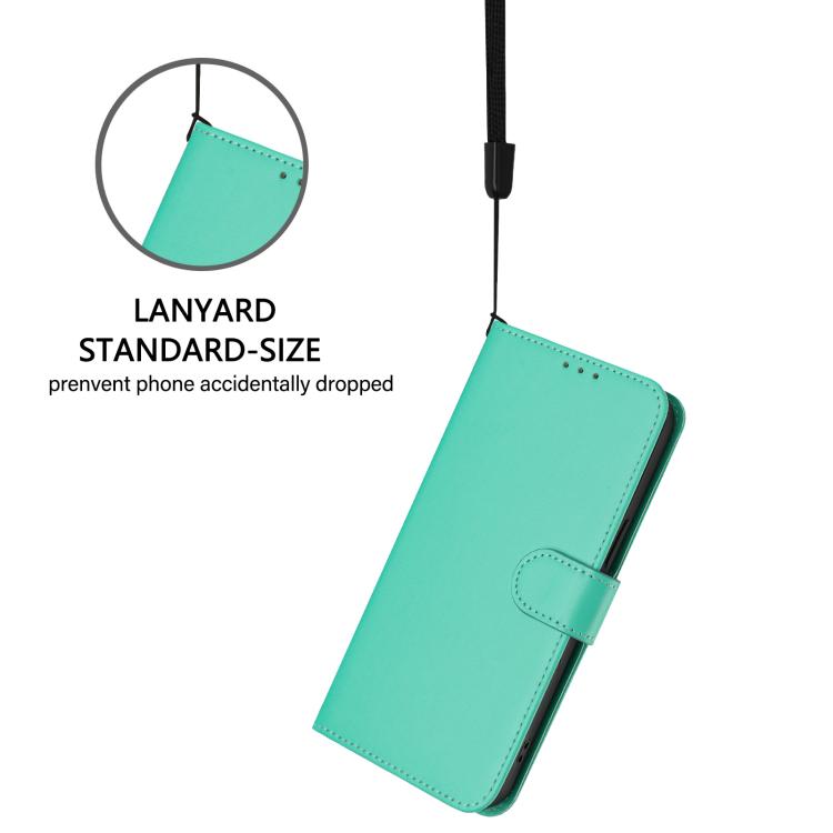 Funda de piel con textura de color liso y cordón para Samsung Galaxy A17 5G (verde)