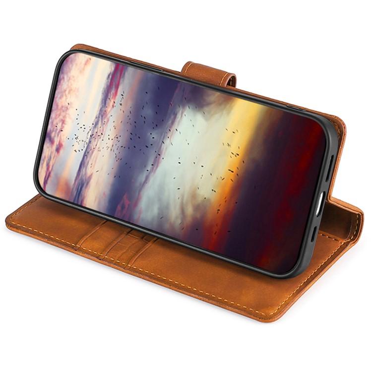Funda de piel con cierre magnético y diseño de cocodrilo para Samsung Galaxy F06 5G (marrón)