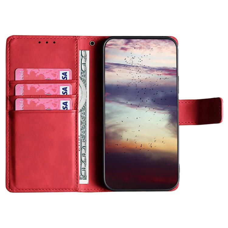 Funda de piel con cierre magnético y diseño de cocodrilo para Samsung Galaxy F06 5G (roja)
