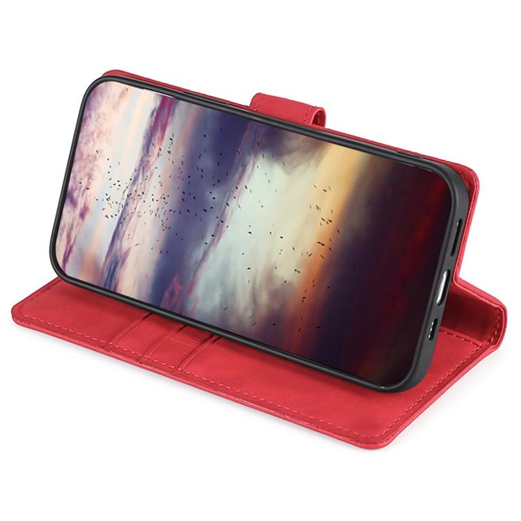 Funda de piel con cierre magnético y diseño de cocodrilo para Samsung Galaxy F06 5G (roja)