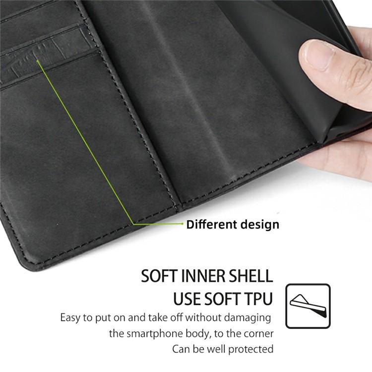 Funda de piel con cierre magnético y diseño de cocodrilo para Samsung Galaxy Xcover 7 Pro 5G (negra)