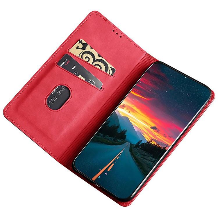 Funda de cuero magnética con textura de piel para Samsung Galaxy Xcover 7 Pro 5G (roja)