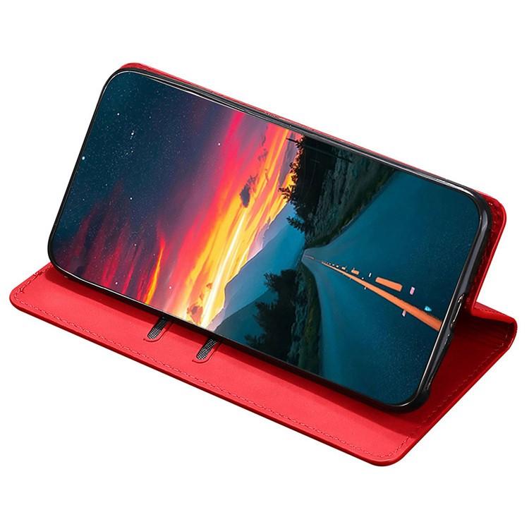 Funda de cuero magnética con textura de piel para Samsung Galaxy Xcover 7 Pro 5G (roja)
