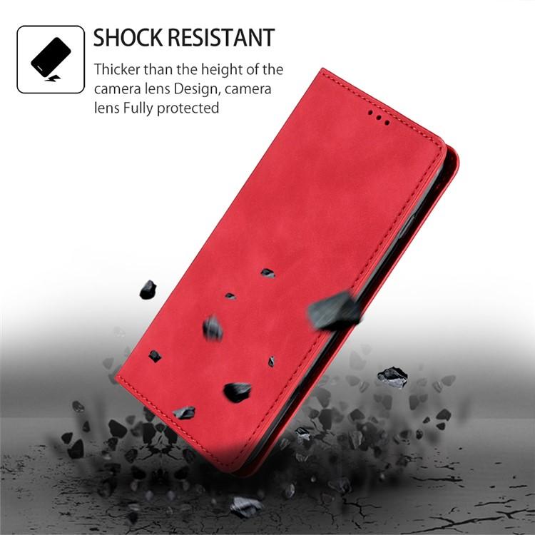 Funda de cuero magnética con textura de piel para Samsung Galaxy Xcover 7 Pro 5G (roja)