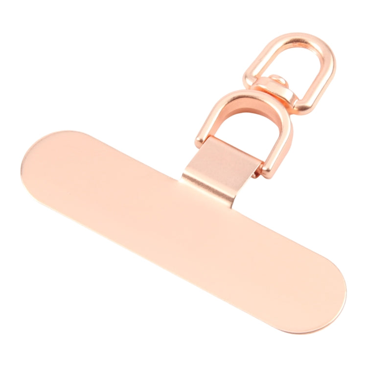 Junta de Fijación para Cordón de Teléfono Móvil Metal Ovalado Rotación 360 Grados (Oro Rosa)