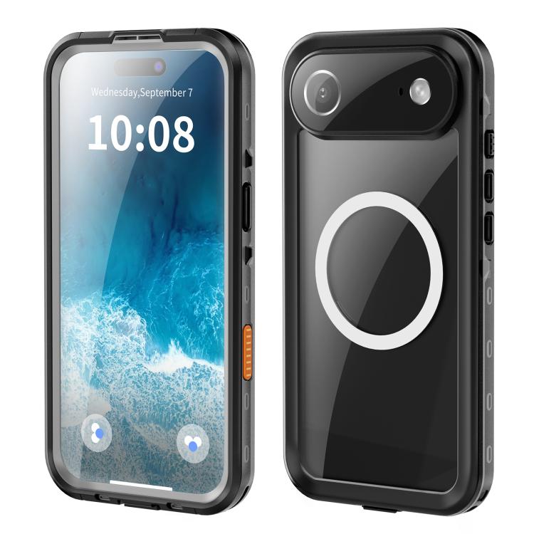 Funda para iPhone 17 Air RedPepper con puntos transparentes, resistente al agua IP68 y triple protección MagSafe (negro y gris oscuro)