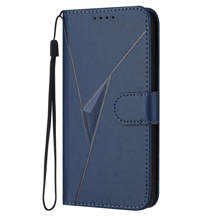Funda de cuero con hebilla y diseño triangular para Samsung Galaxy S25 FE 5G (azul rey)