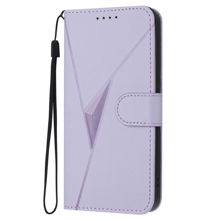 Funda de cuero con hebilla y diseño triangular para Samsung Galaxy S25 FE 5G (morado claro)