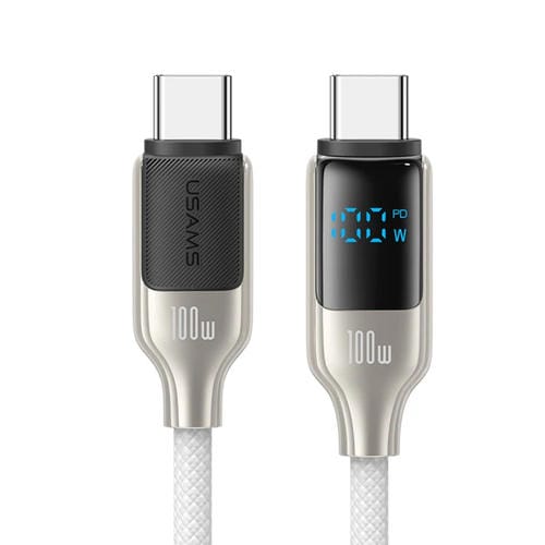 Cable de Datos Rápidos Usams SJ742 100 W USB-C a USB-C 1,2 m (Titanio)