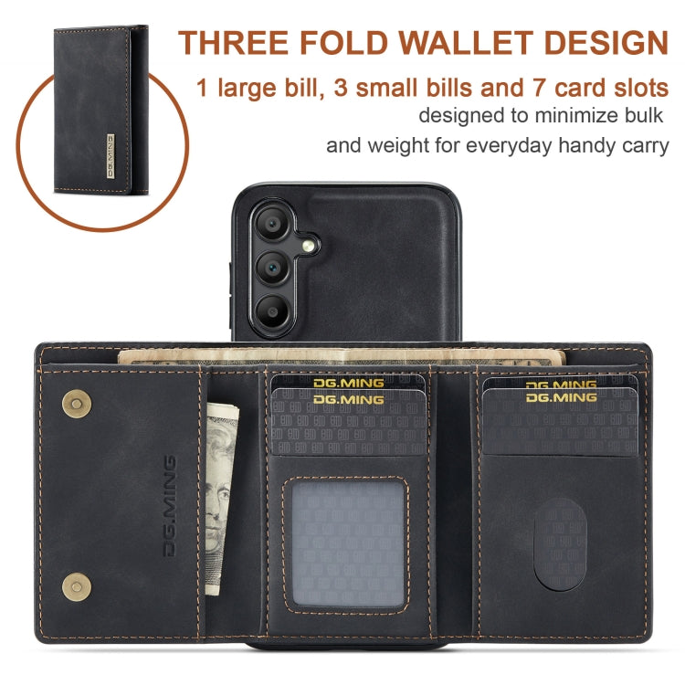 Cartera MultiTarjetas 3 Pliegues + Funda Magnética Dg.Ming M1 Series para Samsung Galaxy A16 5G (Negro)