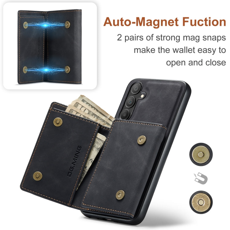 Cartera MultiTarjetas 3 Pliegues + Funda Magnética Dg.Ming M1 Series para Samsung Galaxy A16 5G (Negro)