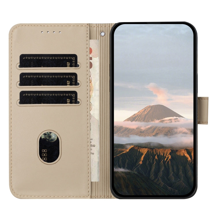 Funda de Cuero para OnePlus 9 Pro con Cierre de Hebilla y Diseño Triangular (Dorada)