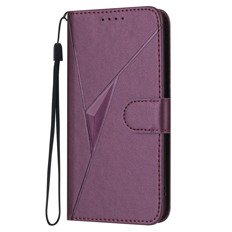 Funda de Cuero para OnePlus Nord 2 5G con Cierre de Hebilla y Diseño Triangular (Morado Oscuro)
