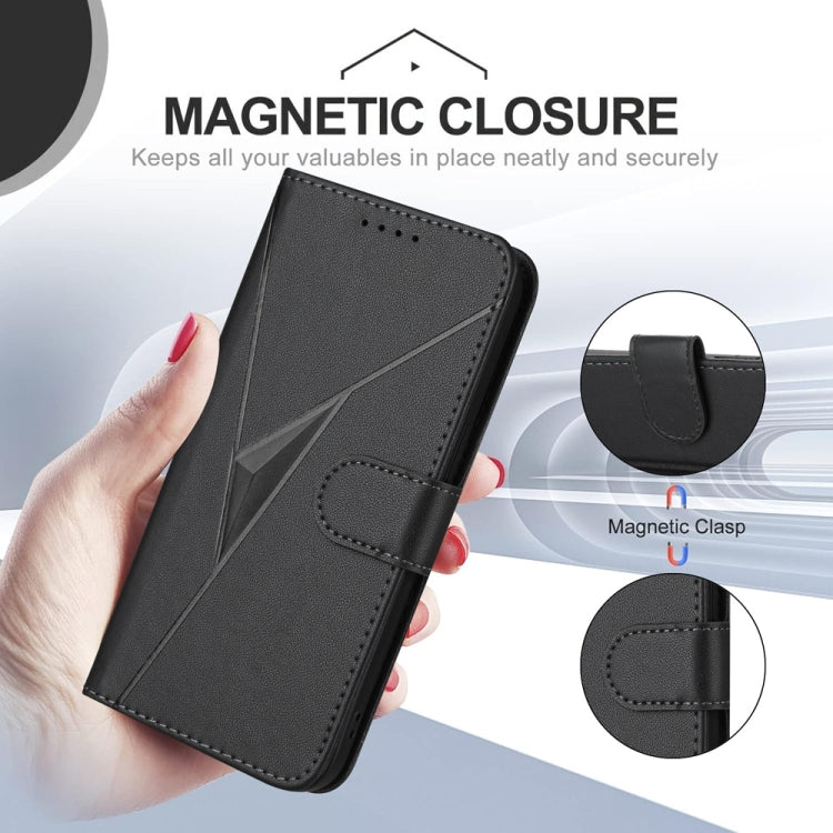 Funda de Cuero para Sony Xperia 1 Vi con Hebilla y Diseño Triangular (Negra)