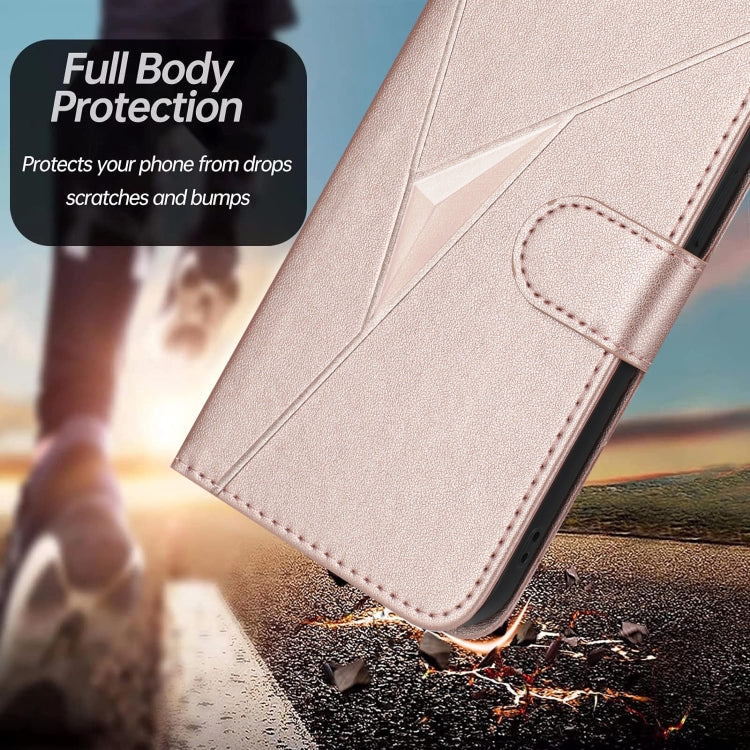 Estuche de Cuero con Hebilla para Nothing Phone 1 Diseño Triangular (Oro Rosa)